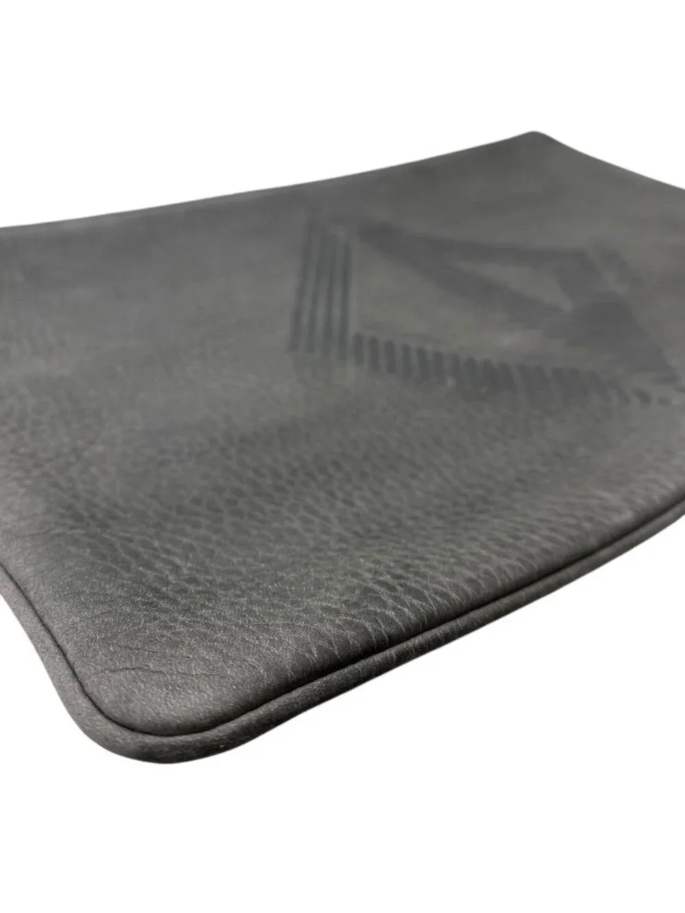 Dior Pouch Clutch Leather Gray Lightweight Capacity Crossbody